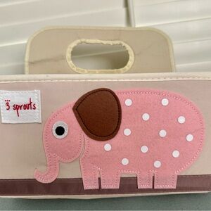 3 Sprouts Pink Elephant Storage Bin/ Diaper caddy